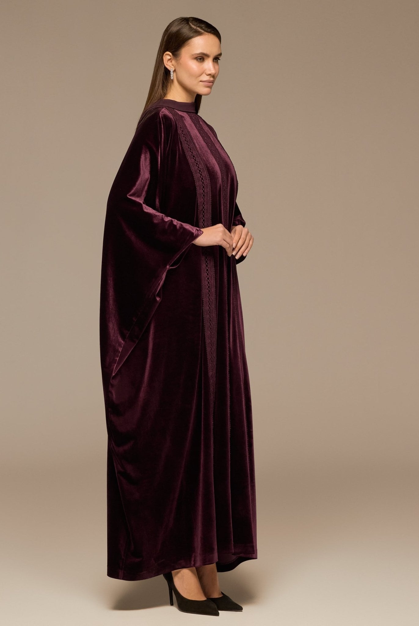 Purple Velvet Flowy Maxi Dress - shopaleena