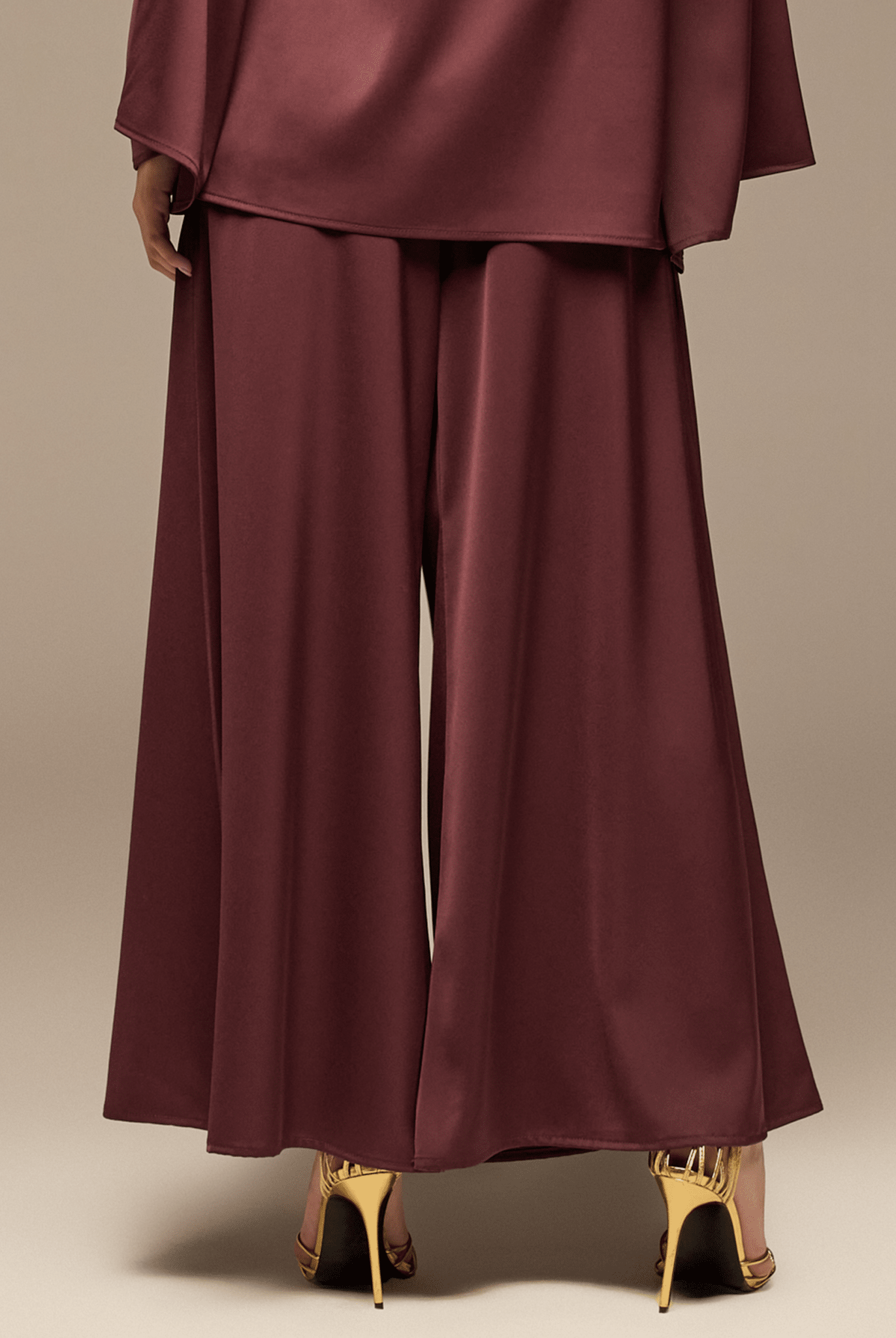 Purple Wide leg Satin Pants - shopaleena