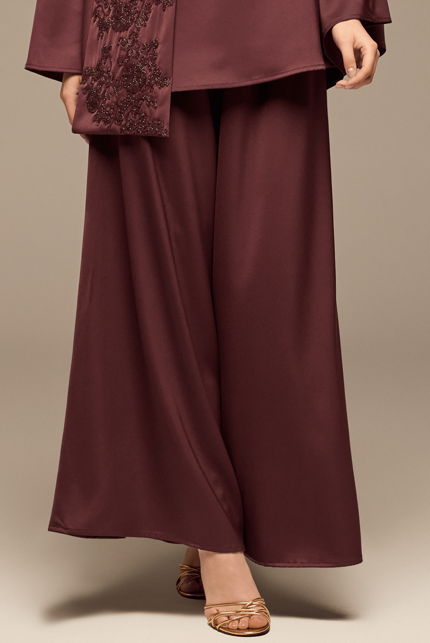 Purple Wide leg Satin Pants - shopaleena