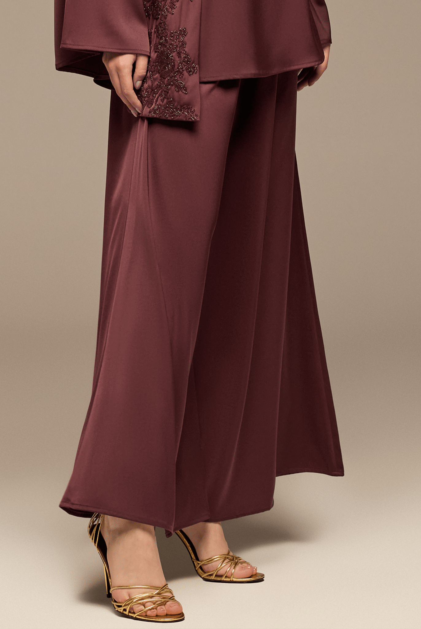 Purple Wide leg Satin Pants - shopaleena