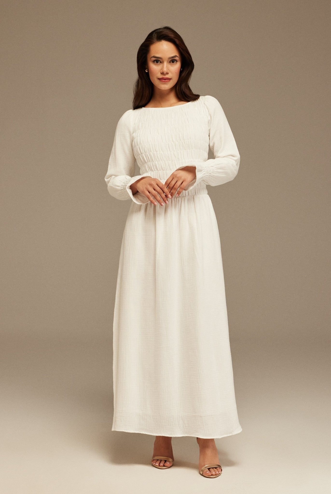 Ruched Turtle Neck Maxi Dress - shopaleena