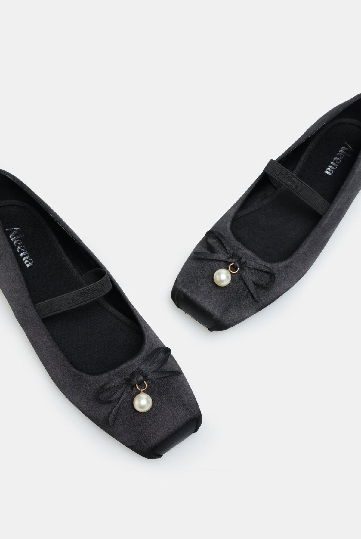 Satin Bow Ballet Flats - shopaleena