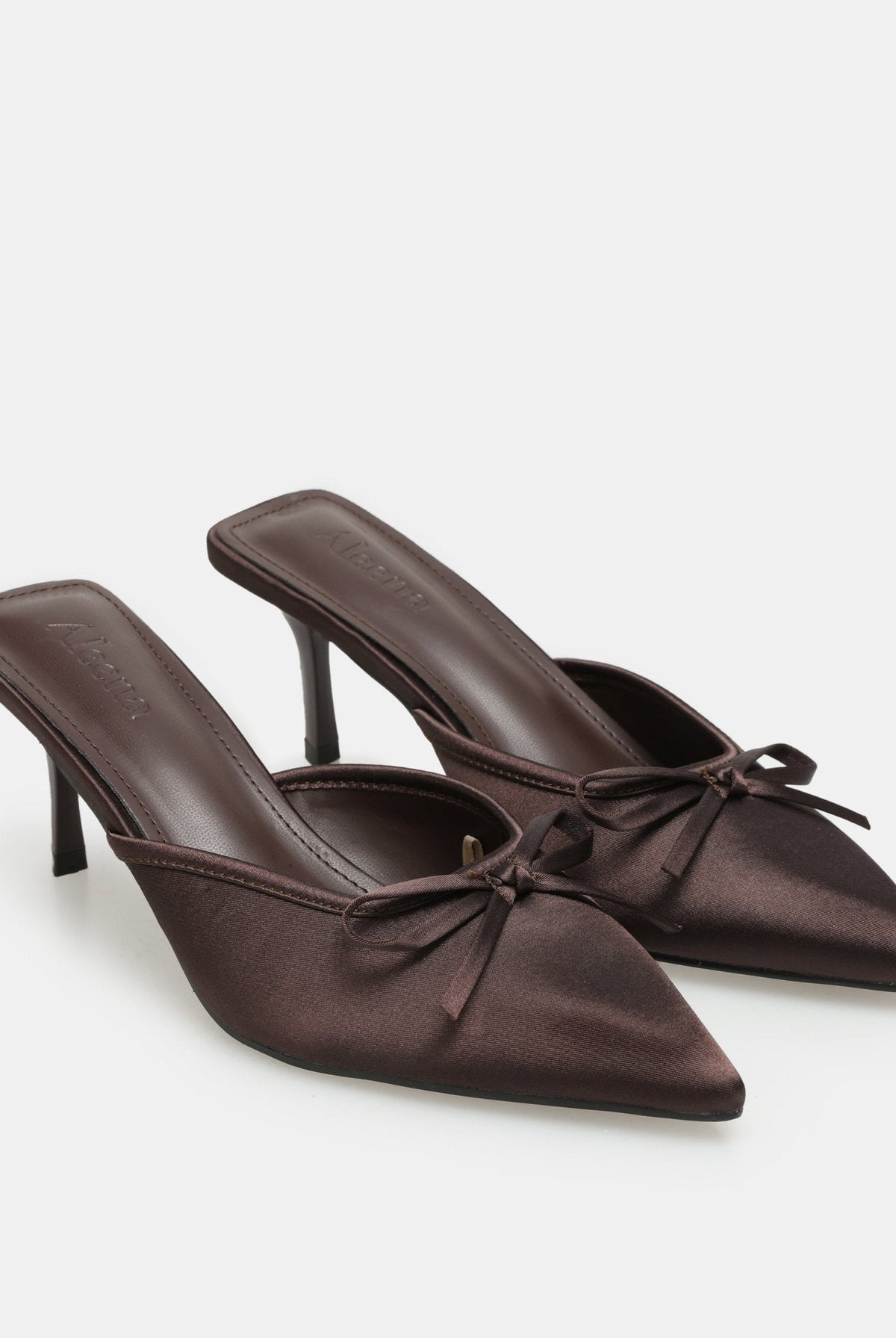 Satin Bow Mules - shopaleena