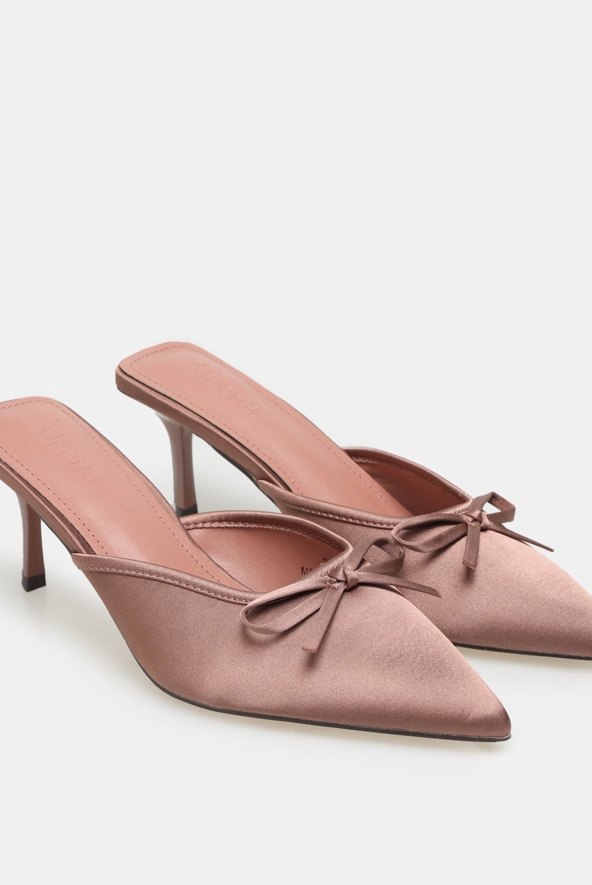 Satin Bow Mules - shopaleena