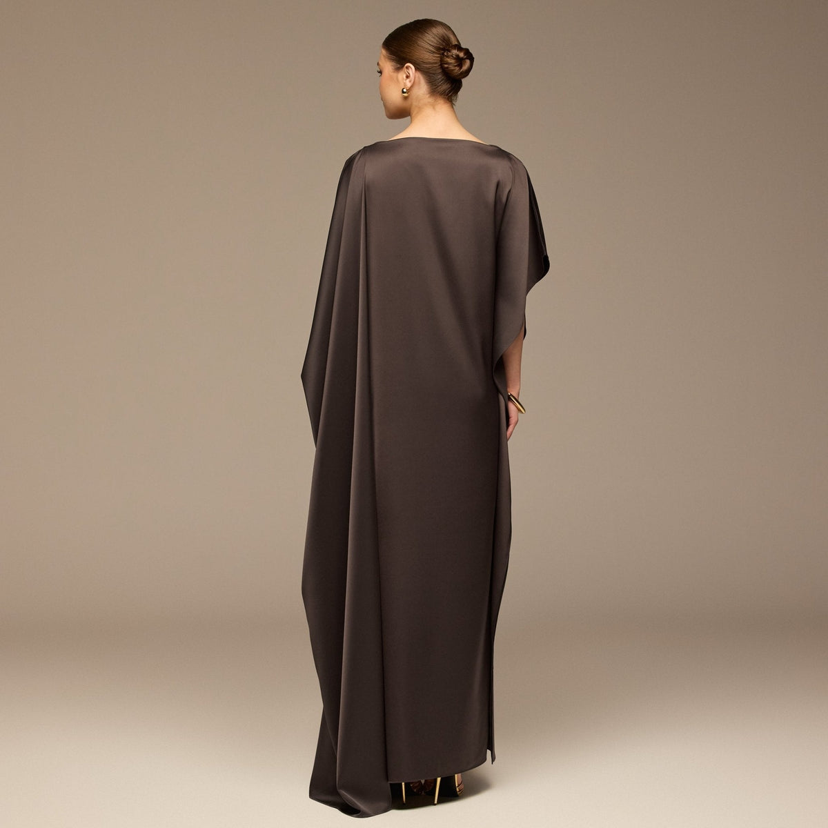 Satin Cape Drape Kaftan - shopaleena