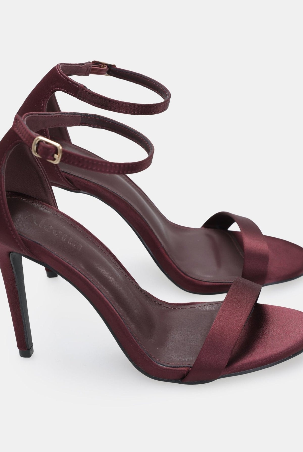 Satin High Heel Sandals - shopaleena