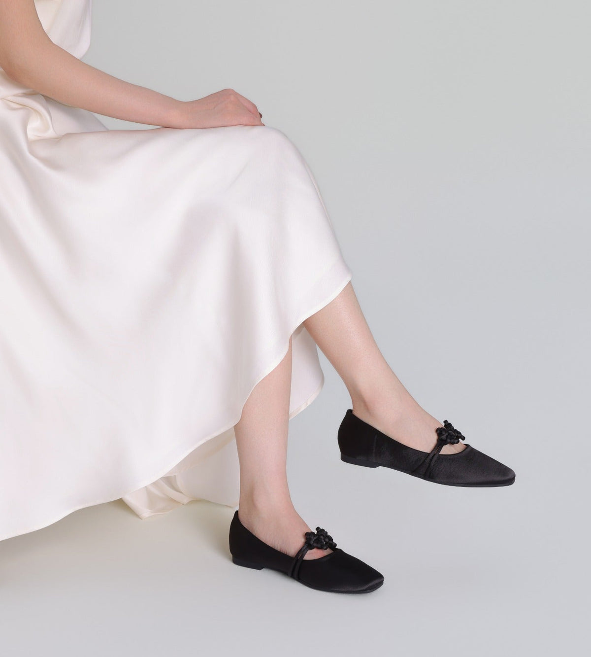Satin Knot Flats - shopaleena