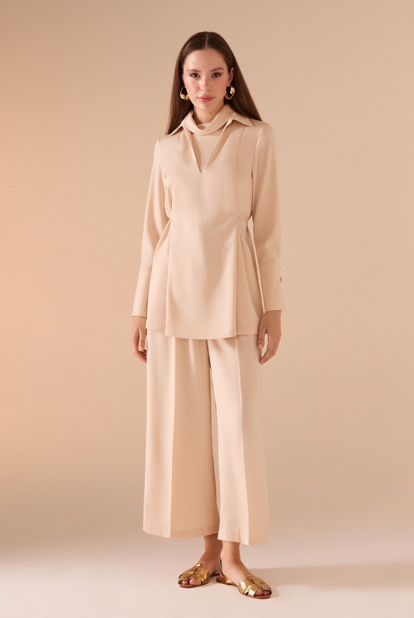 Satin Long Sleeve Top - shopaleena