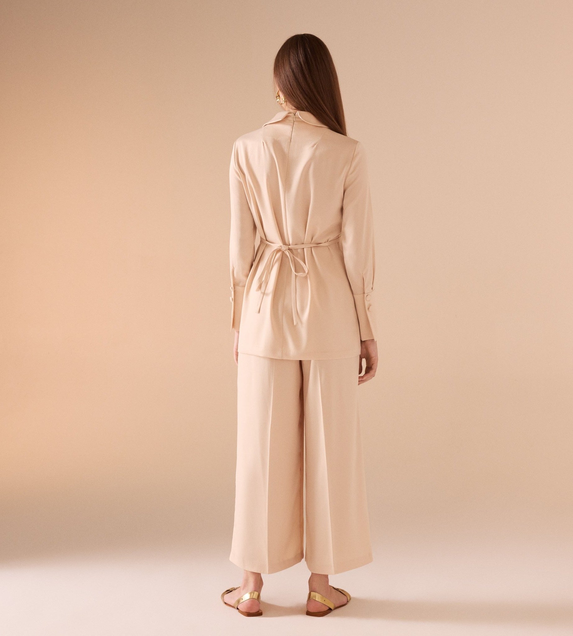 Satin Long Sleeve Top - shopaleena