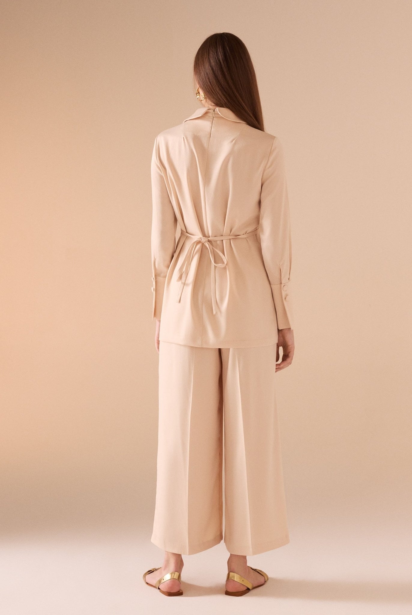 Satin Long Sleeve Top - shopaleena