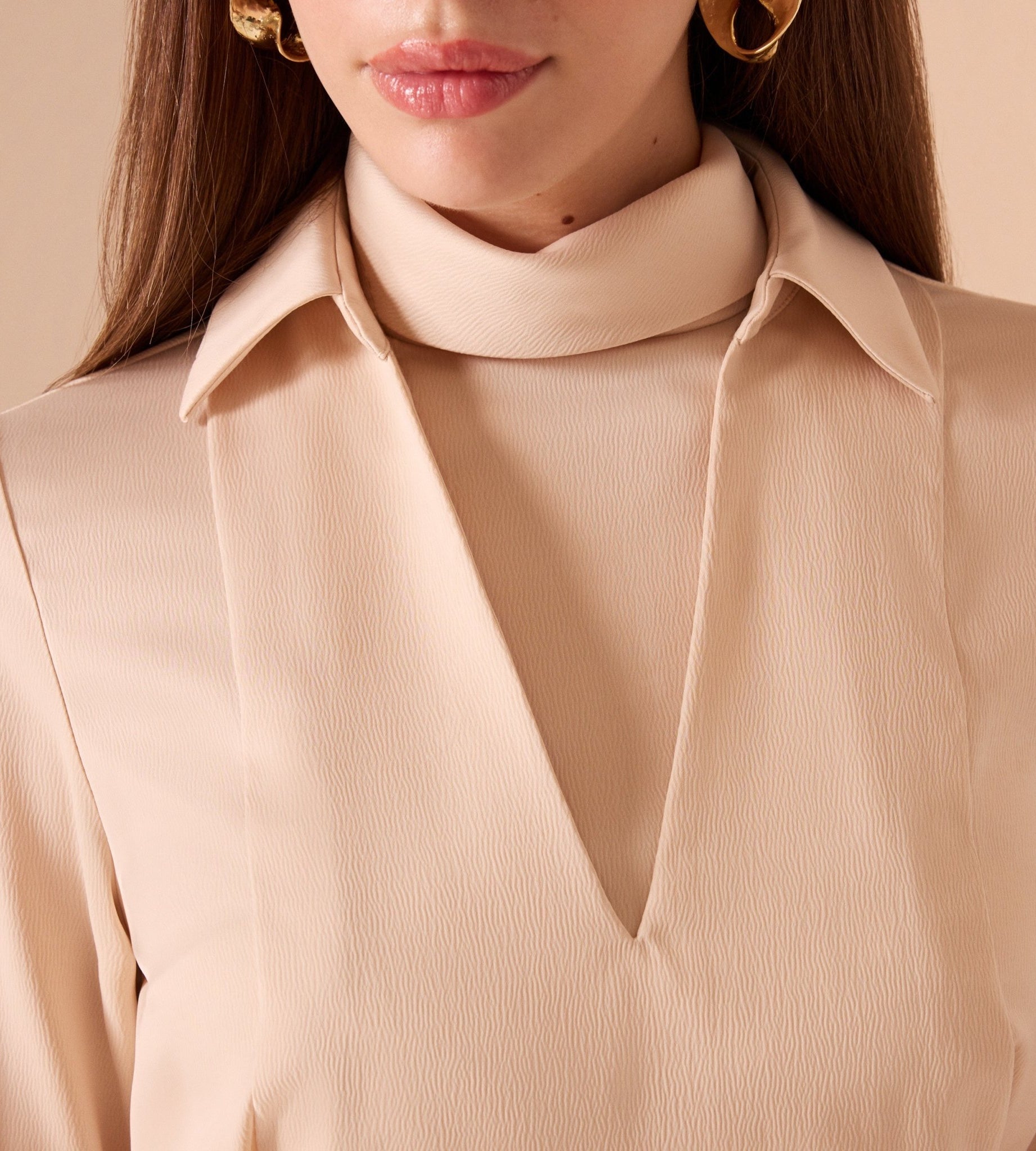Satin Long Sleeve Top - shopaleena