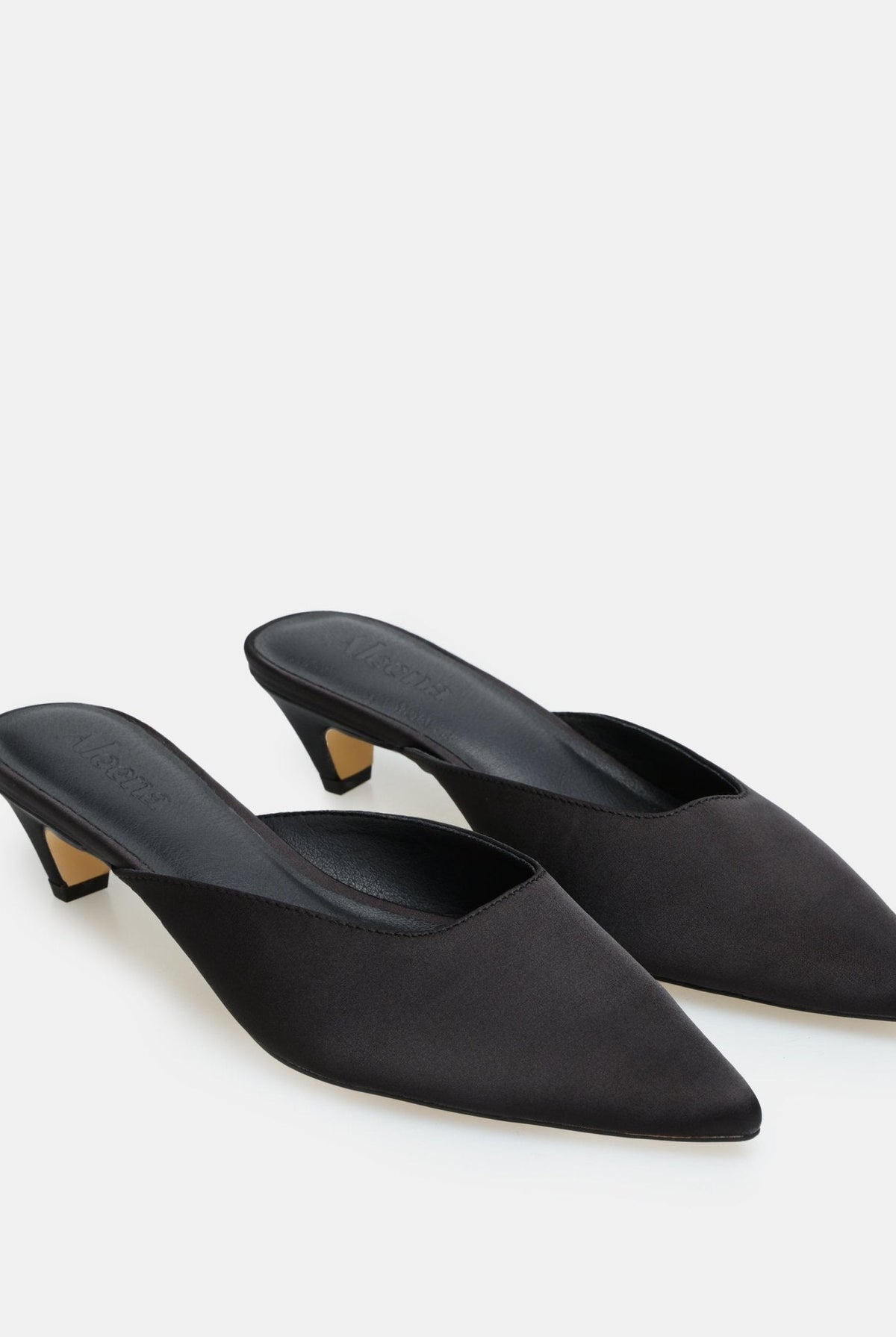 Satin Pointed Toe Mules - shopaleena