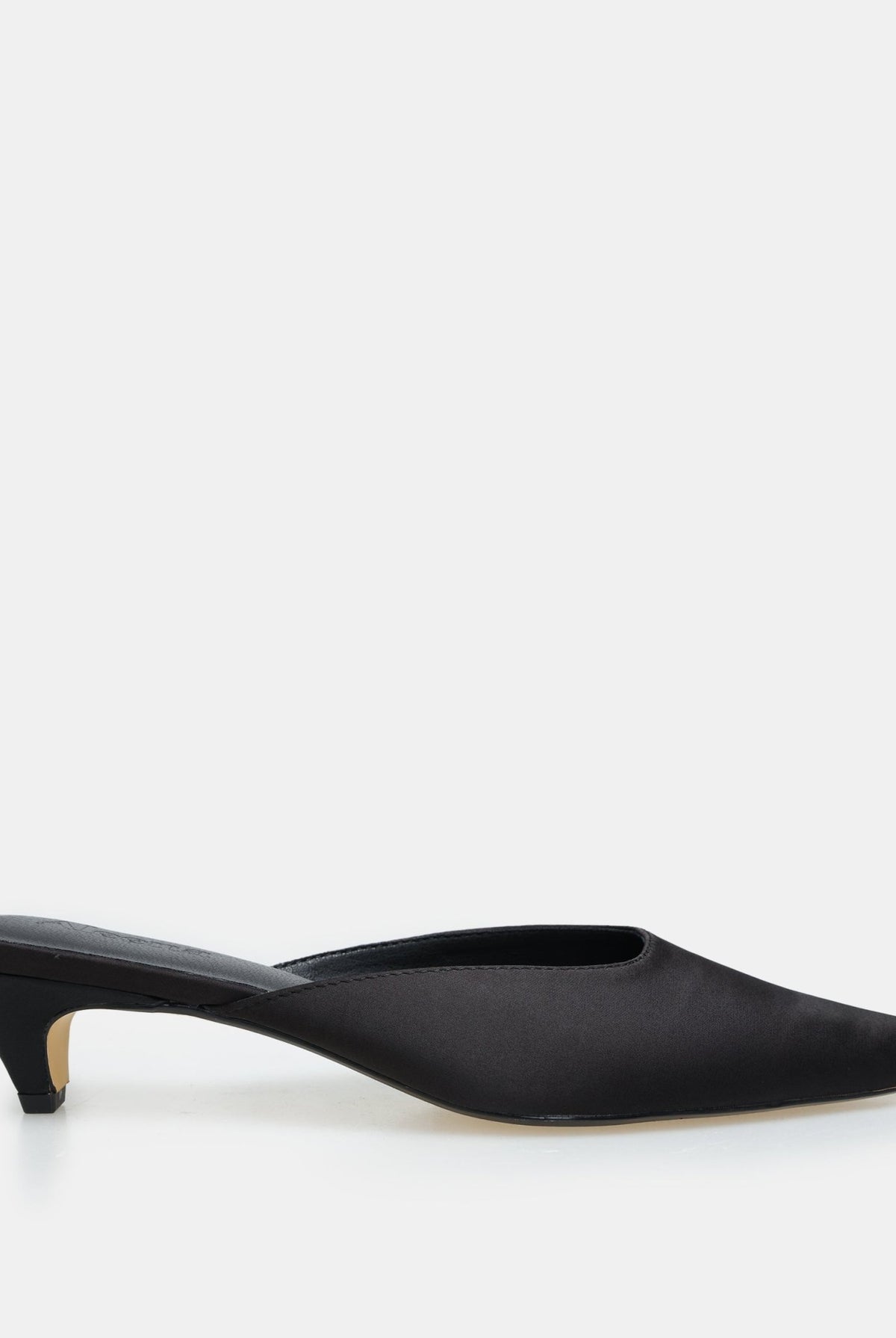 Satin Pointed Toe Mules - shopaleena