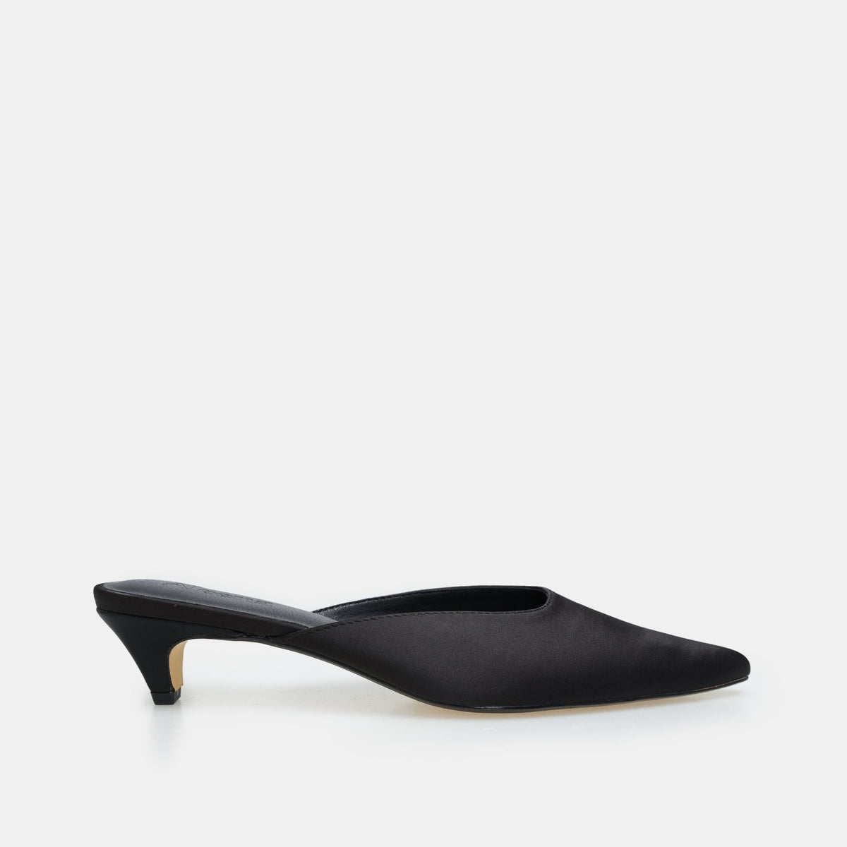 Satin Pointed Toe Mules - shopaleena