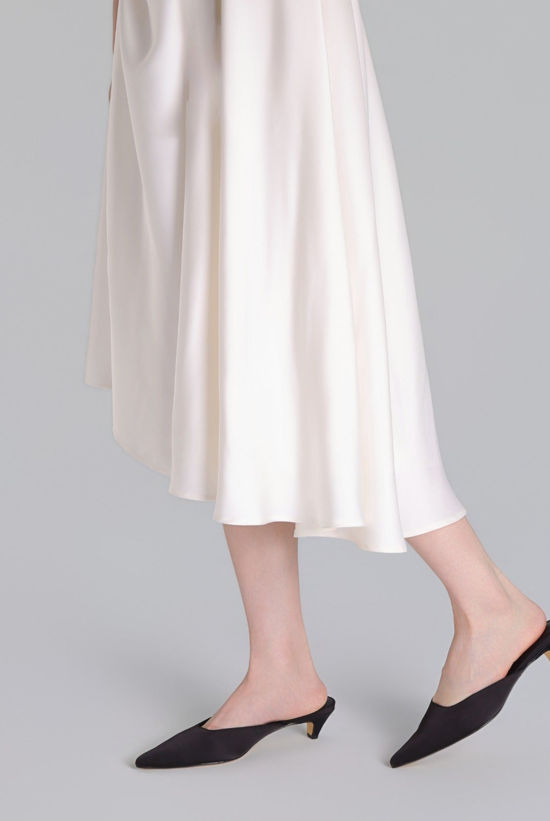 Satin Pointed Toe Mules - shopaleena
