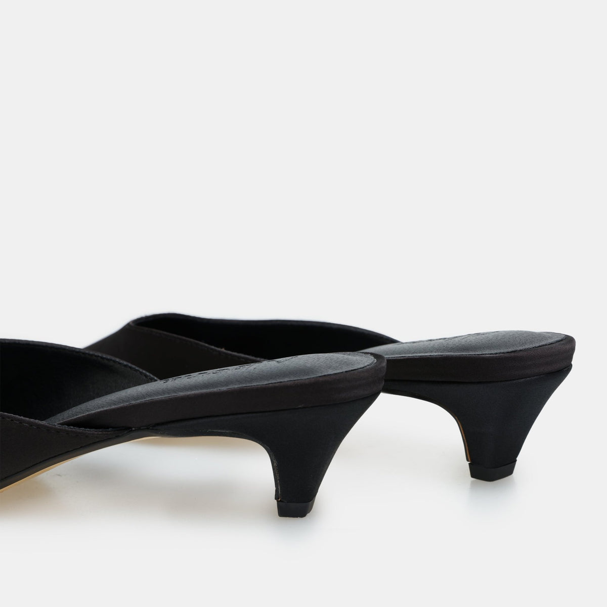Satin Pointed Toe Mules - shopaleena