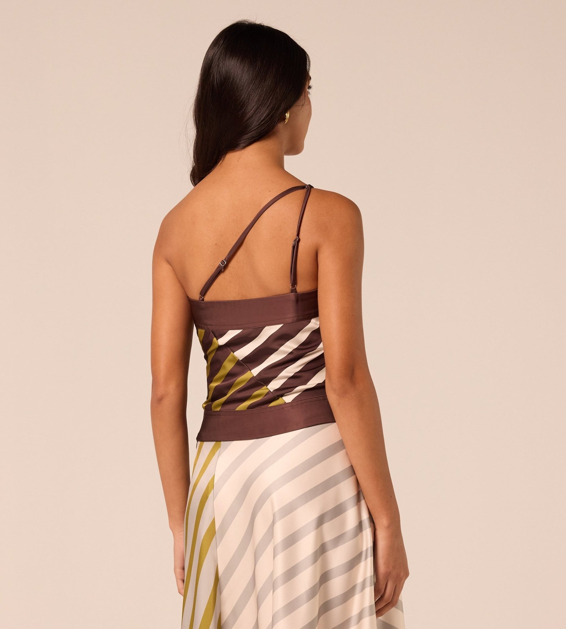 Satin Scarf Hem & Neckline Top - shopaleena