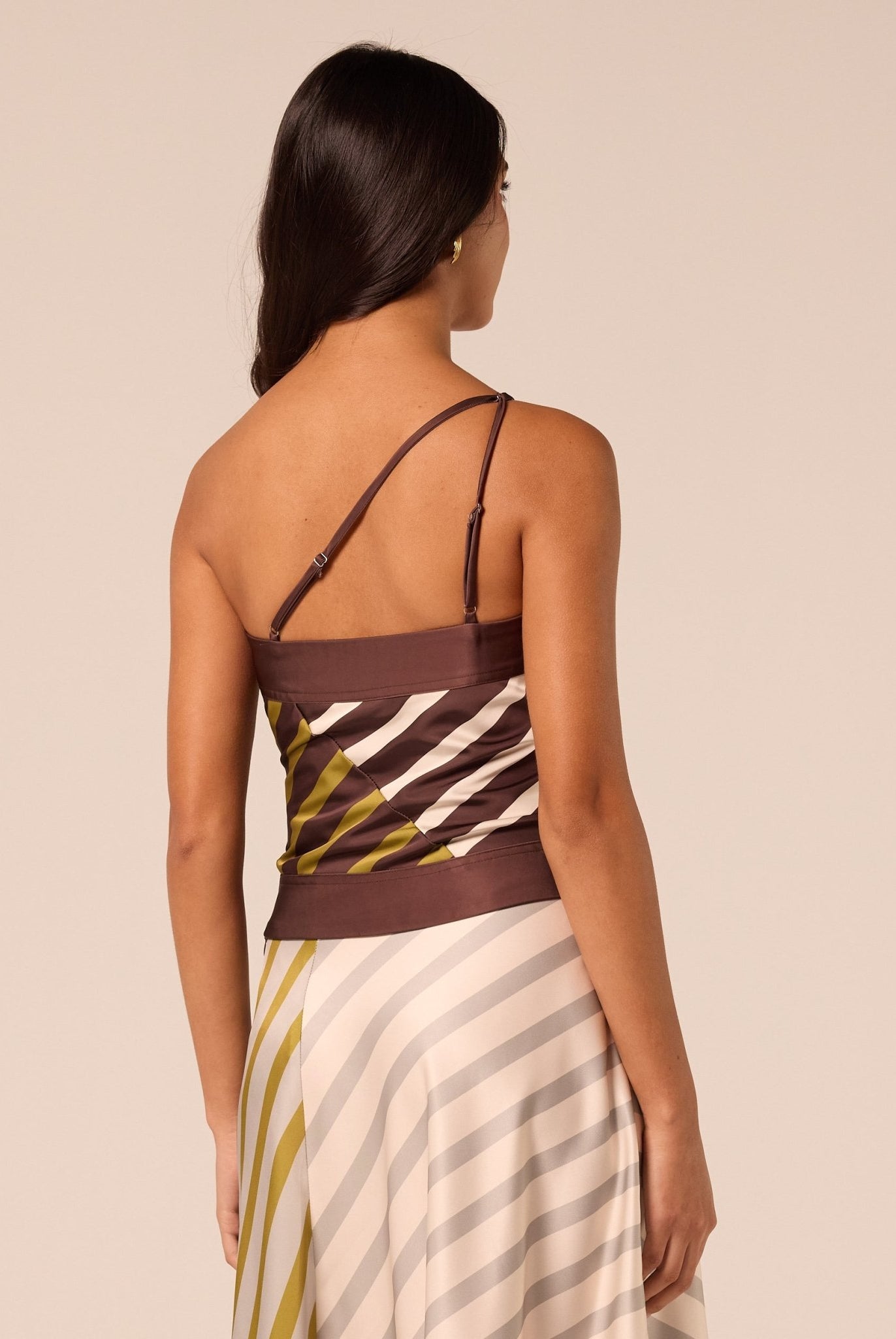Satin Scarf Hem & Neckline Top - shopaleena