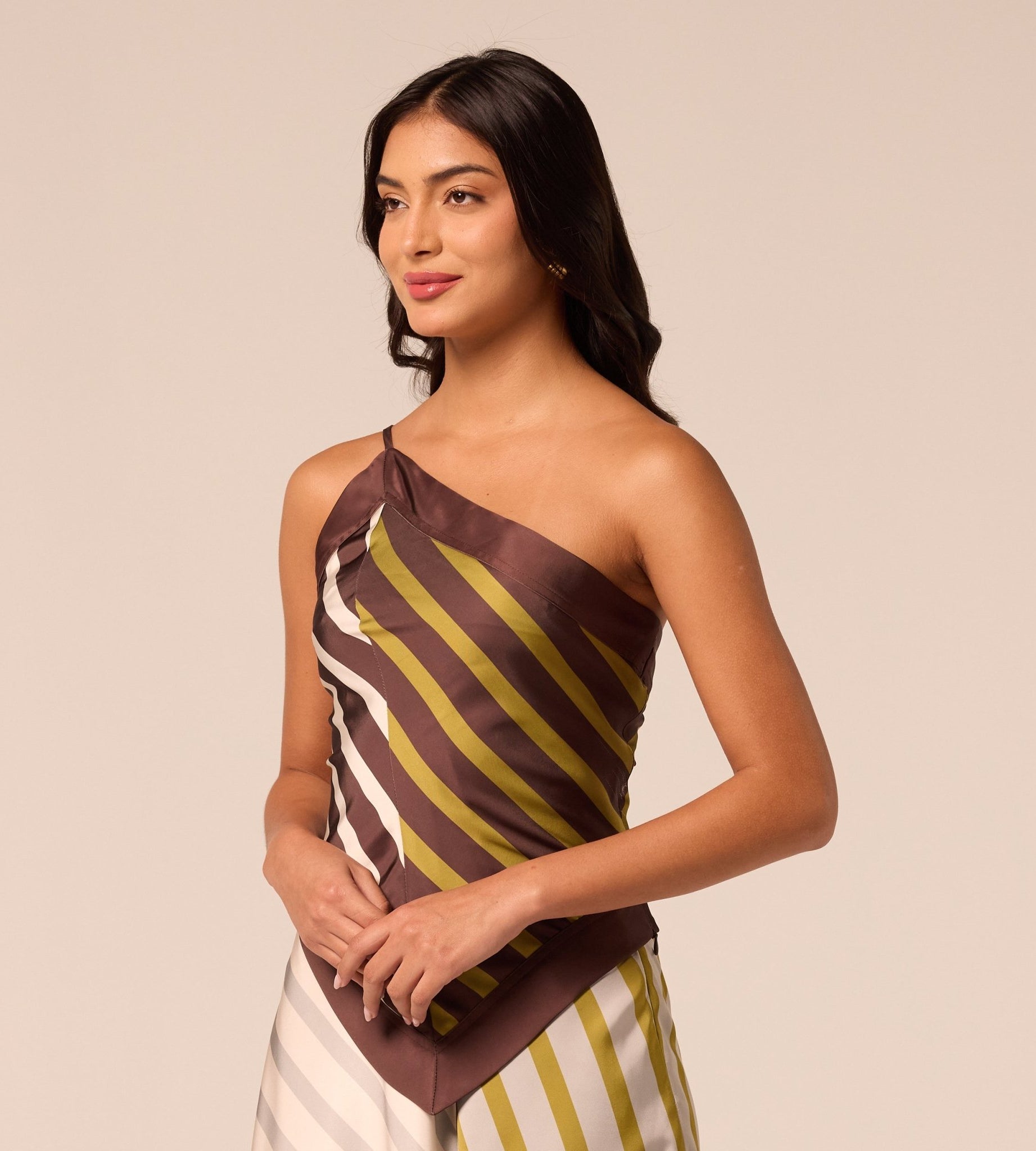 Satin Scarf Hem & Neckline Top - shopaleena