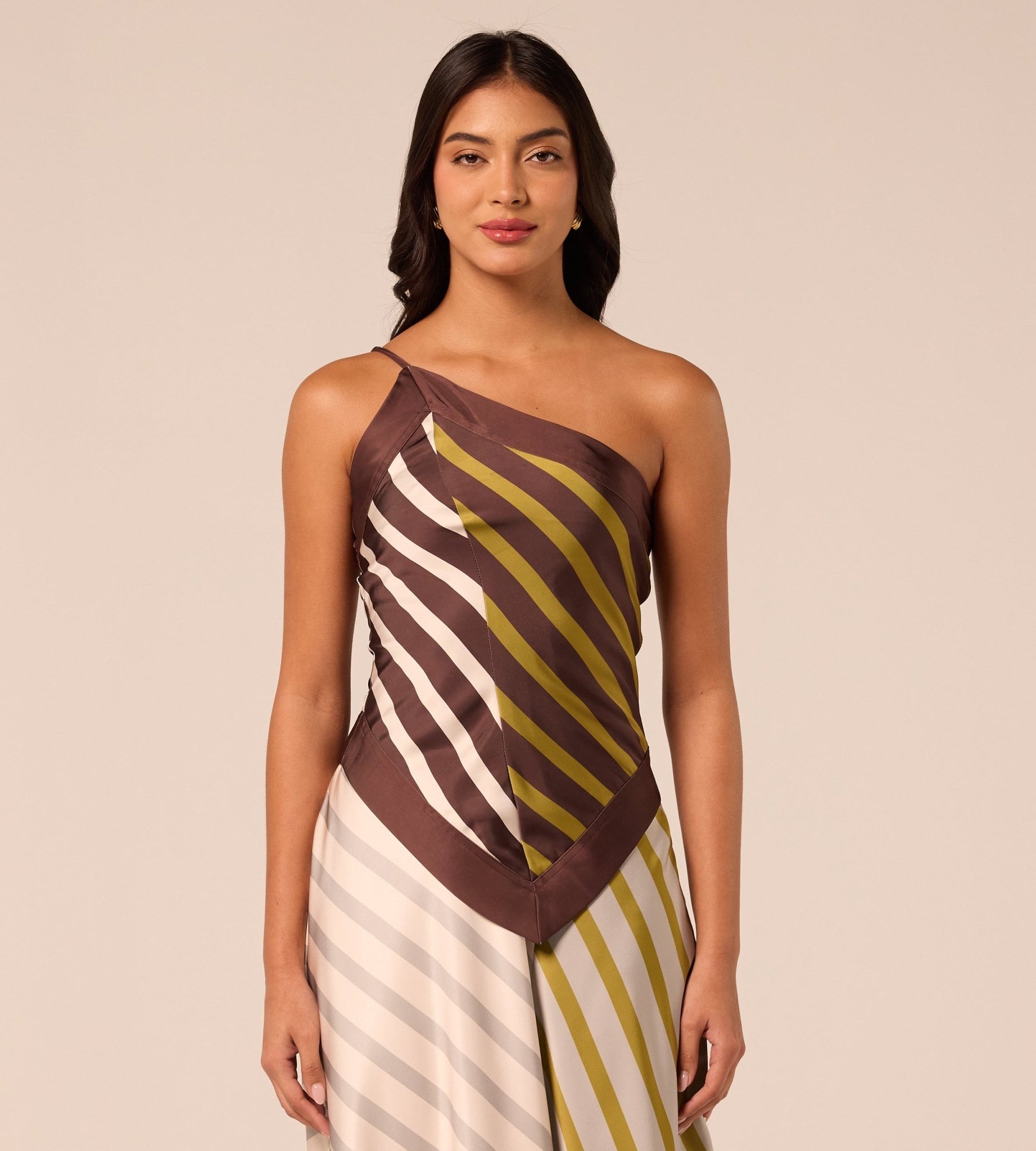 Satin Scarf Hem & Neckline Top - shopaleena