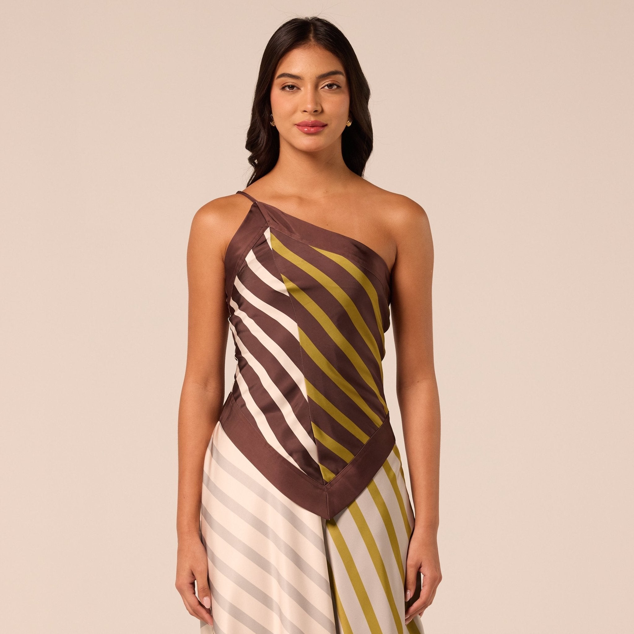 Satin Scarf Hem & Neckline Top - shopaleena
