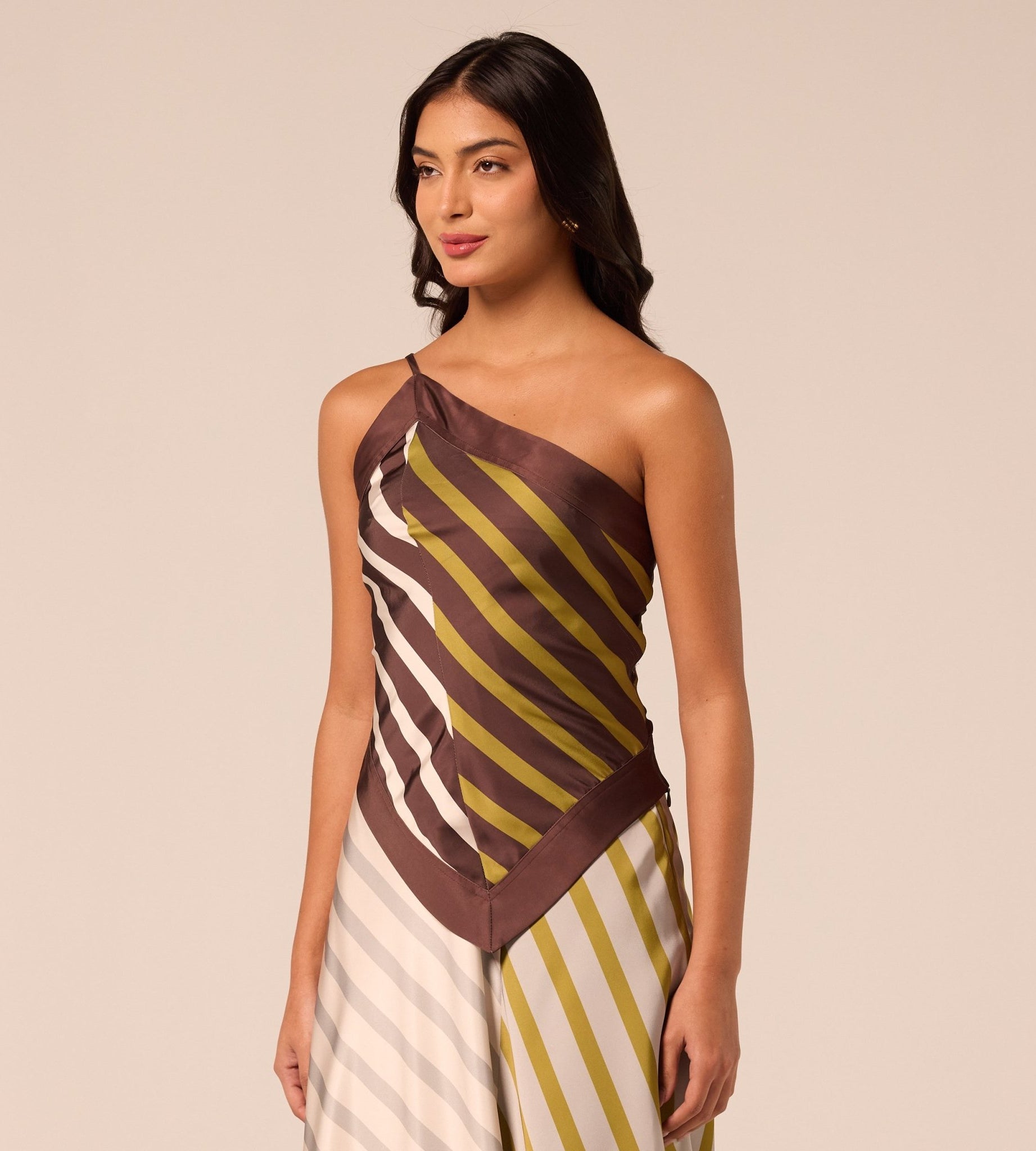 Satin Scarf Hem & Neckline Top - shopaleena