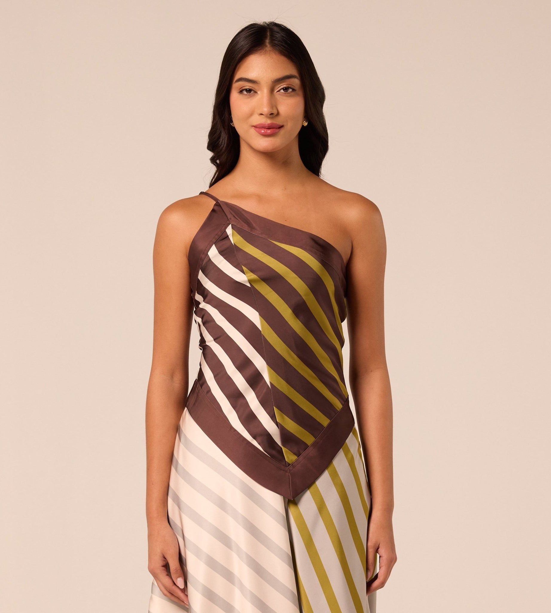 Satin Scarf Hem & Neckline Top - shopaleena