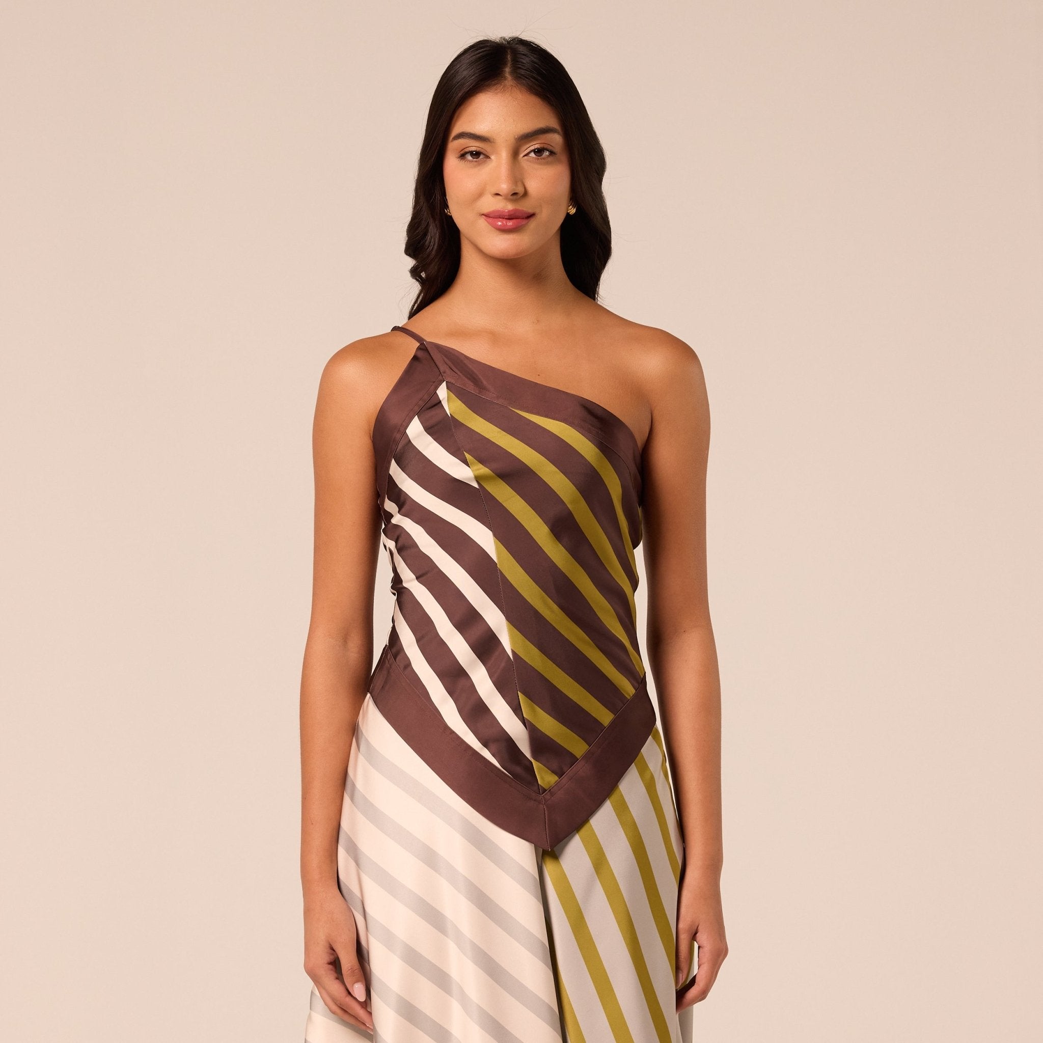 Satin Scarf Hem & Neckline Top - shopaleena