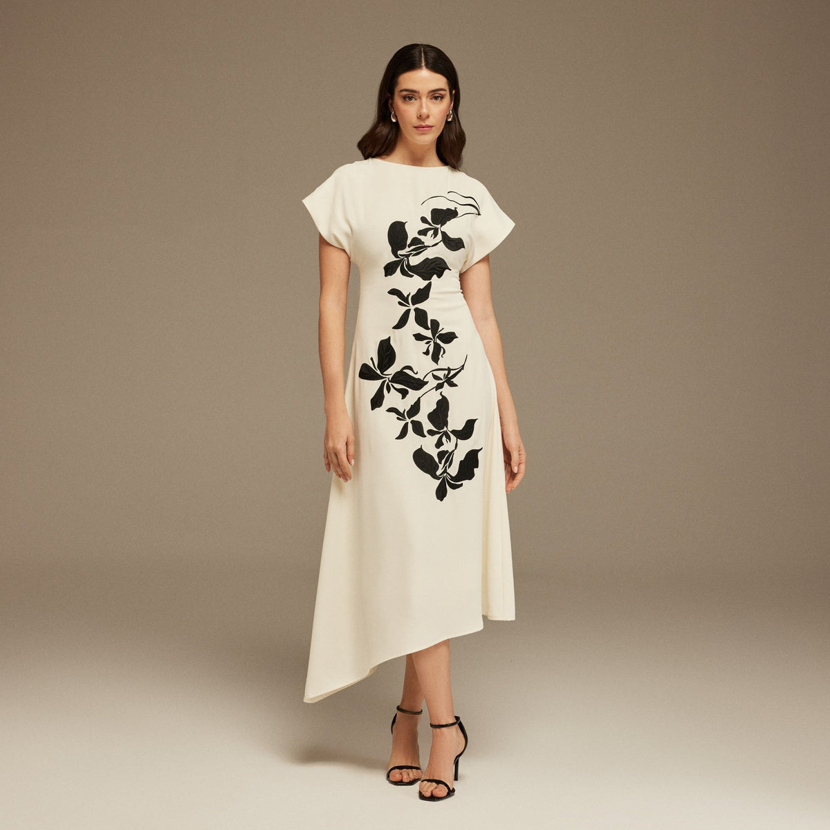 Short Sleeve Asymmetric Printed Midi Dress – shopaleena