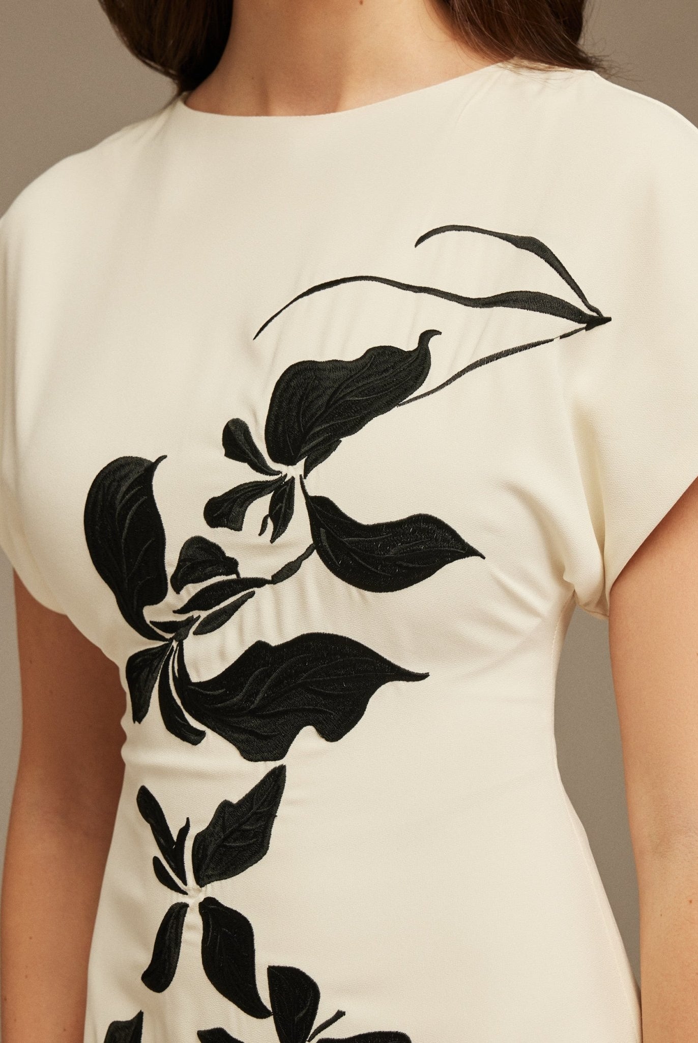 Short Sleeve Asymmetric Printed Midi Dress - shopaleena