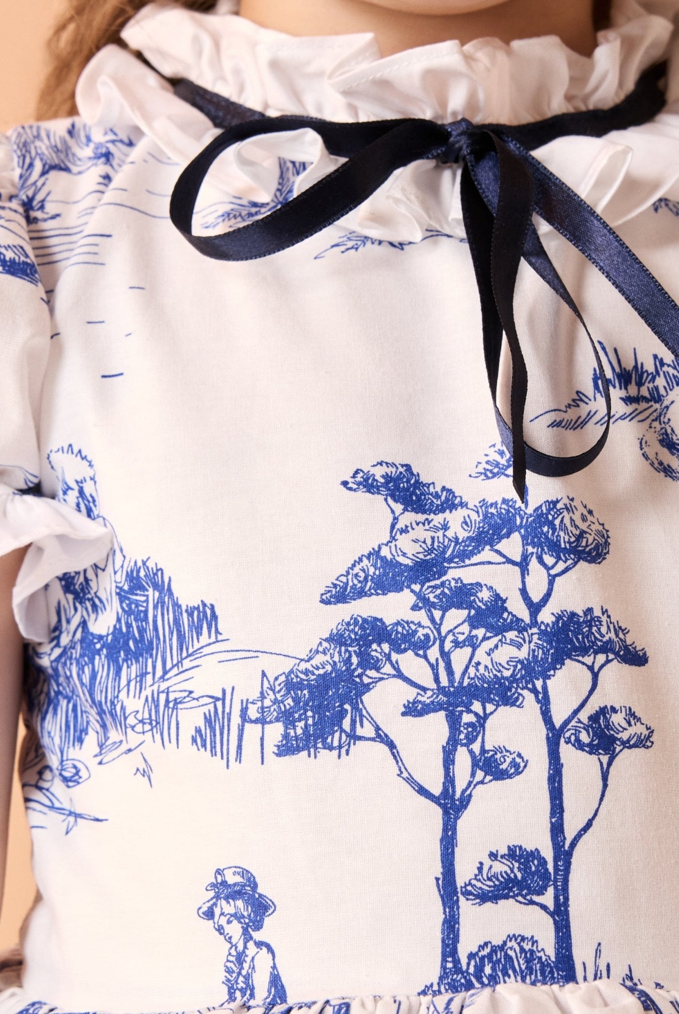 فستان قطن مطبوع بأكمام قصيرة مع حزام - shopaleena