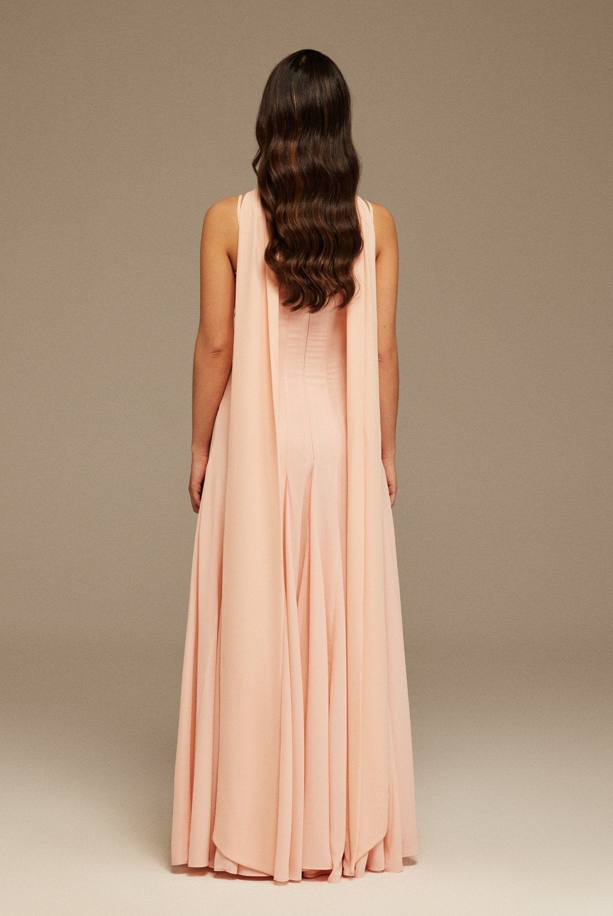 Short Sleeve Heart Neckline Long Dress - shopaleena