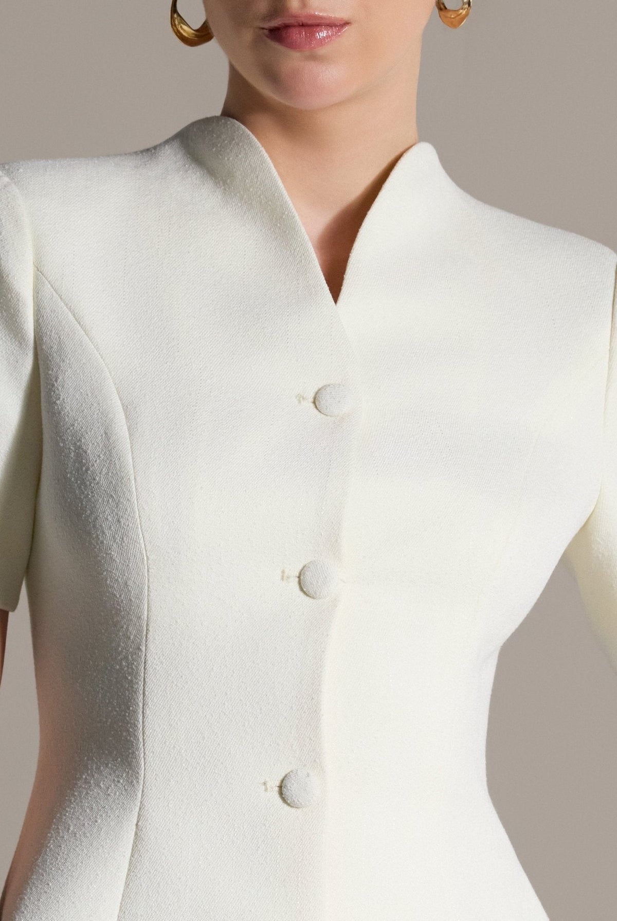 Short Sleeve Peplum Blazer - shopaleena