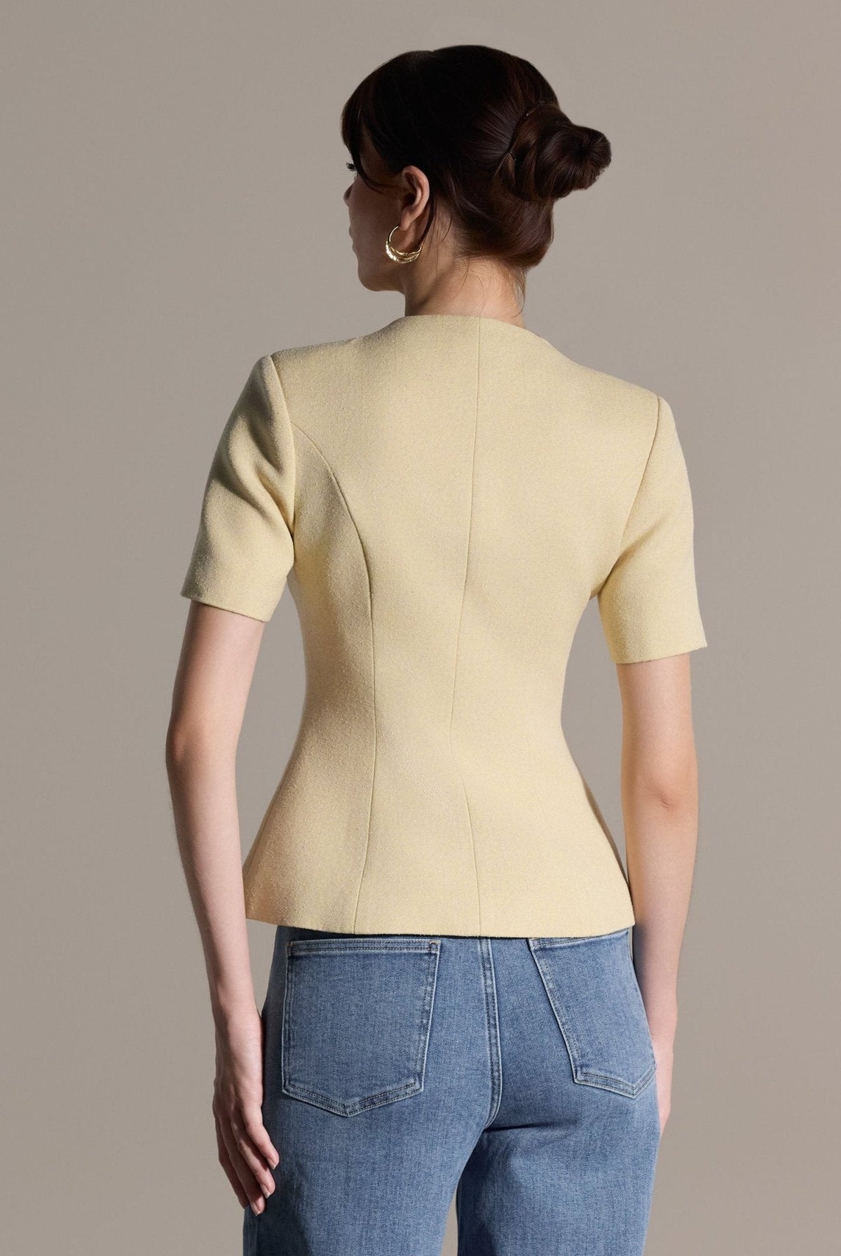 Short Sleeve Peplum Blazer - shopaleena