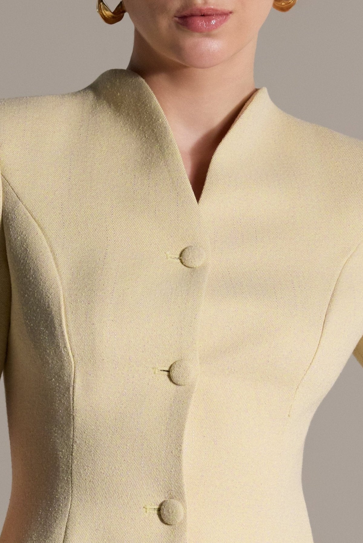 Short Sleeve Peplum Blazer - shopaleena