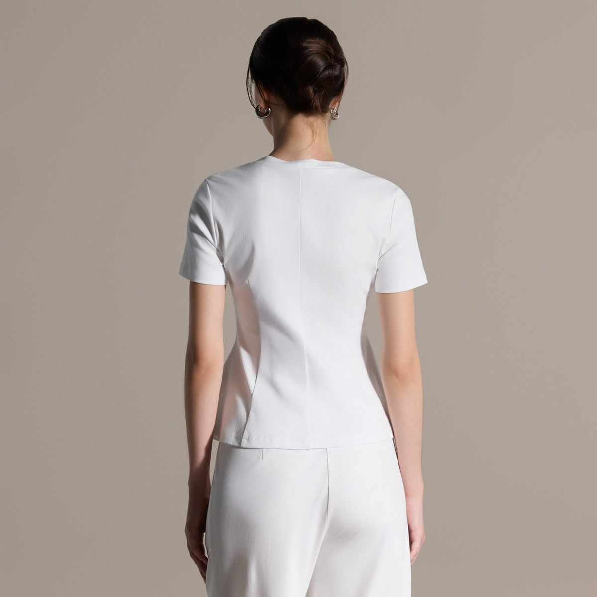 Short Sleeve Peplum Cotton Top - shopaleena