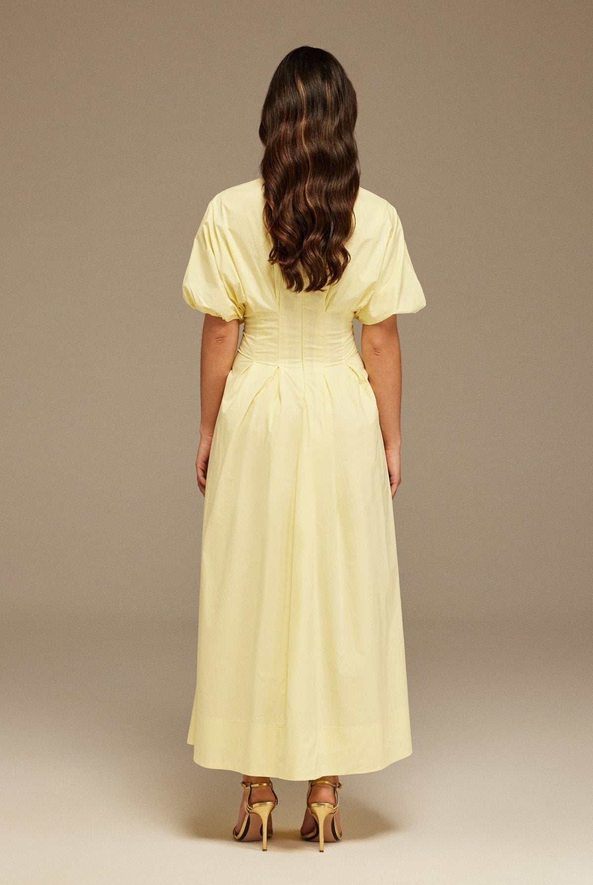 Short Sleeve Pleated Maxi Dress - shopaleena