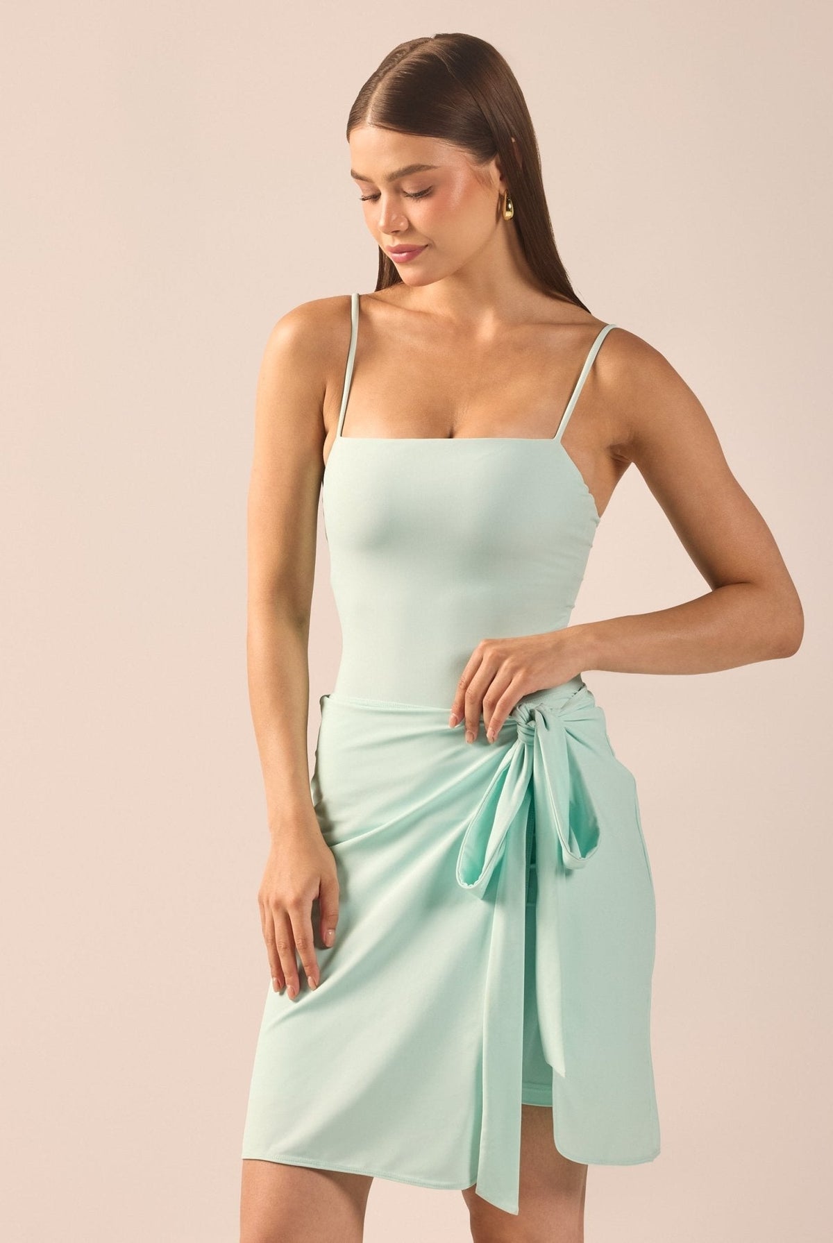 Side Tie Swim Skirt - shopaleena