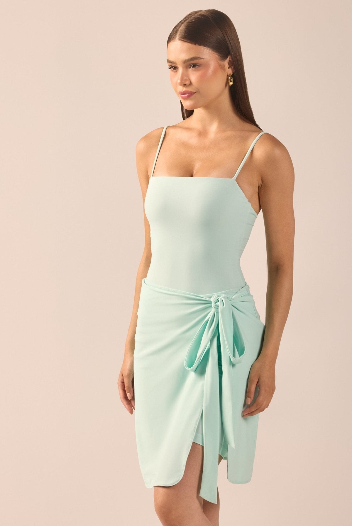 Side Tie Swim Skirt - shopaleena