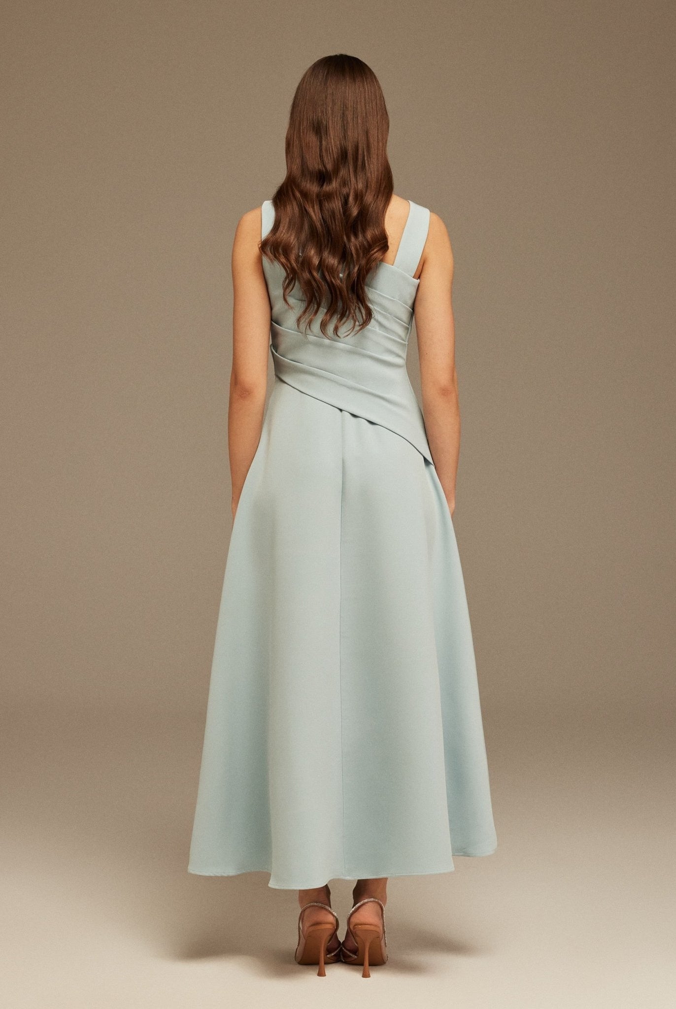 Sleeveless Aline Crepe Maxi Dress - shopaleena