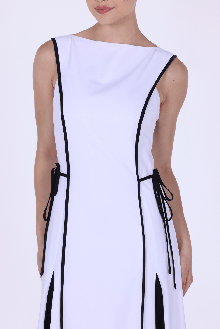 Sleeveless Contrast Panel Dress - shopaleena