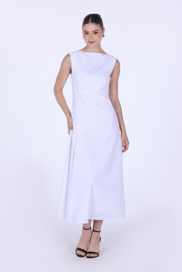 Sleeveless Cotton Blended dress - shopaleena