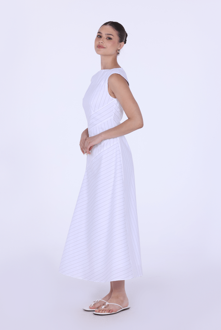 Sleeveless Cotton Blended dress - shopaleena