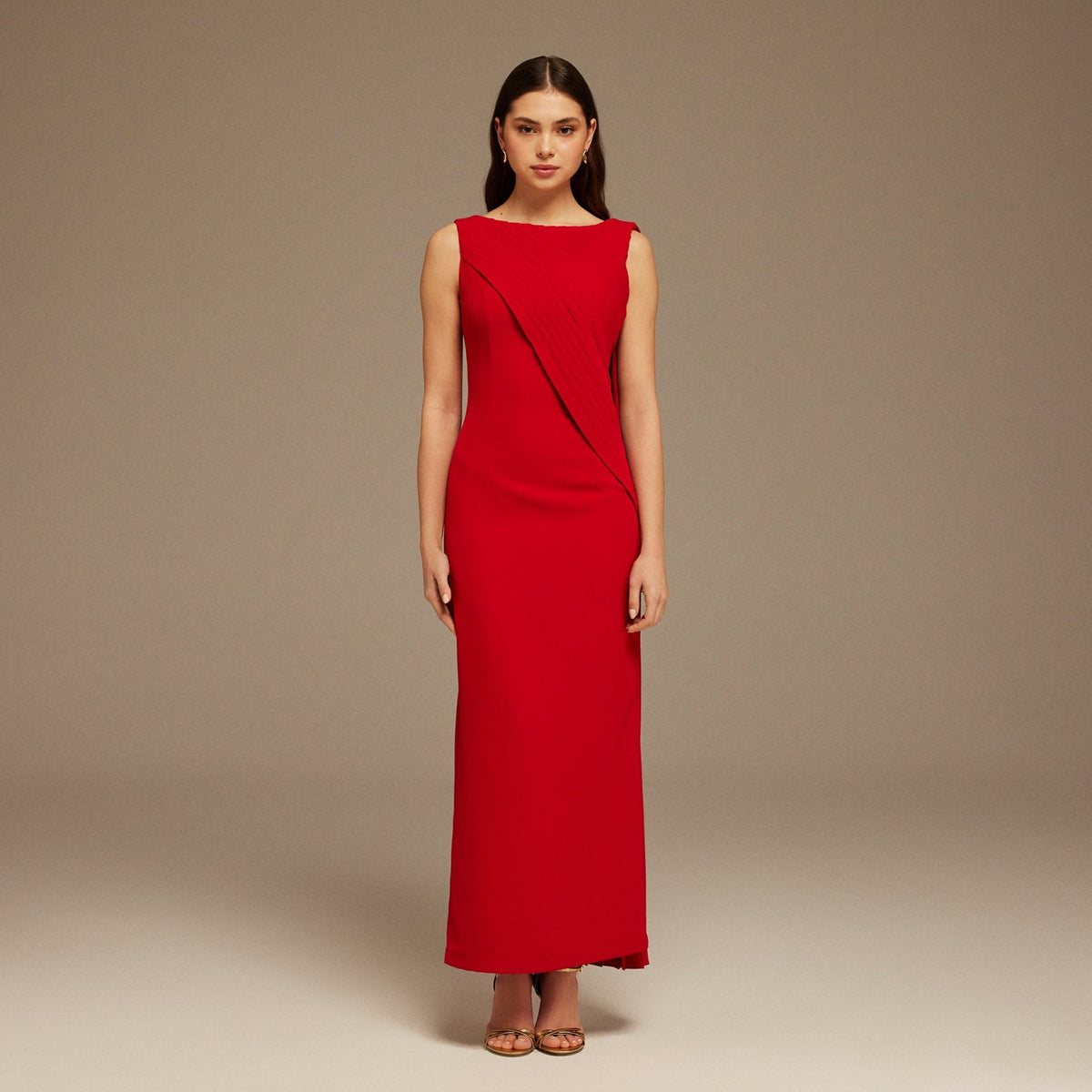 Sleeveless Draped Maxi Dress main image 1