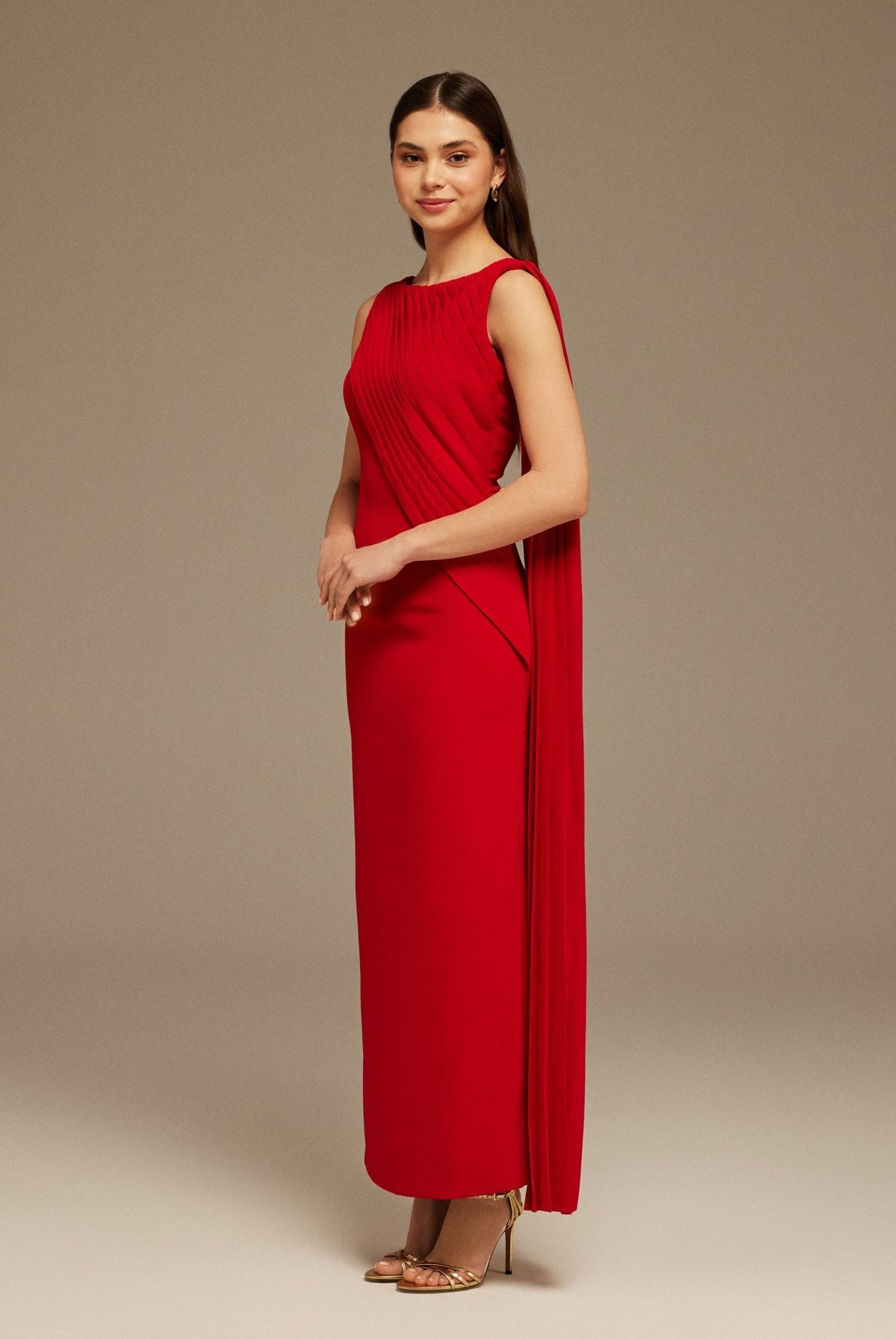 Sleeveless Drapped Top Maxi Dress - shopaleena