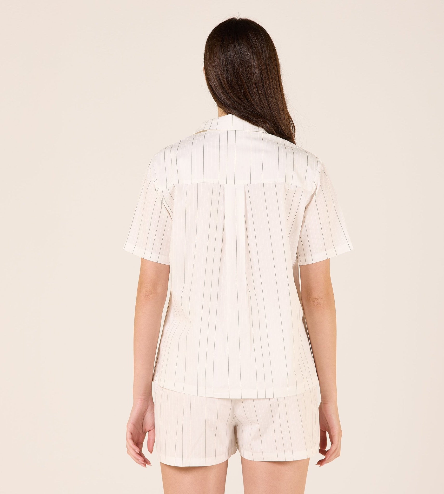 Solid cotton shirt with Notched Collar - shopaleena