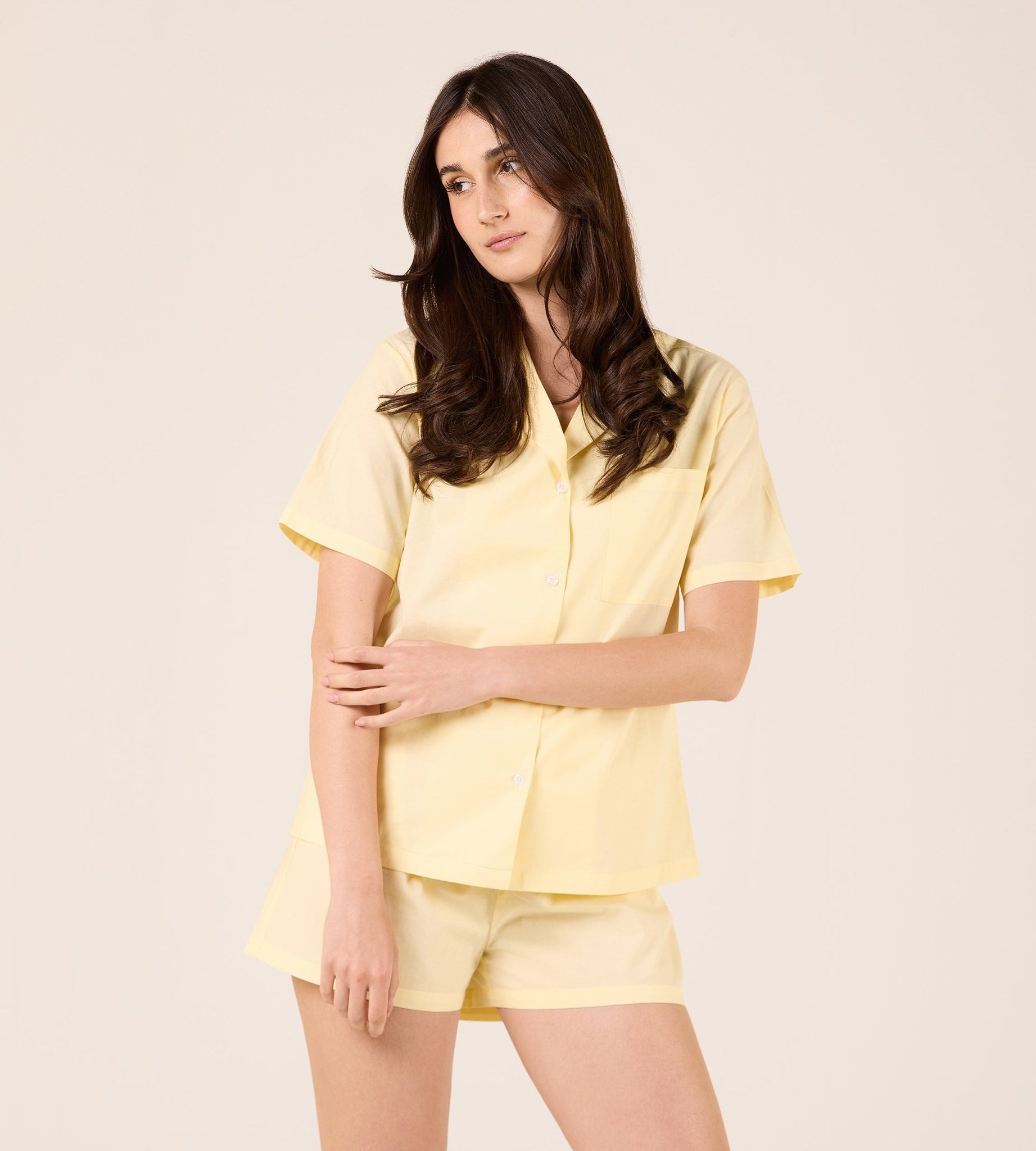 Solid Cotton Short With Elastic Waist - shopaleena