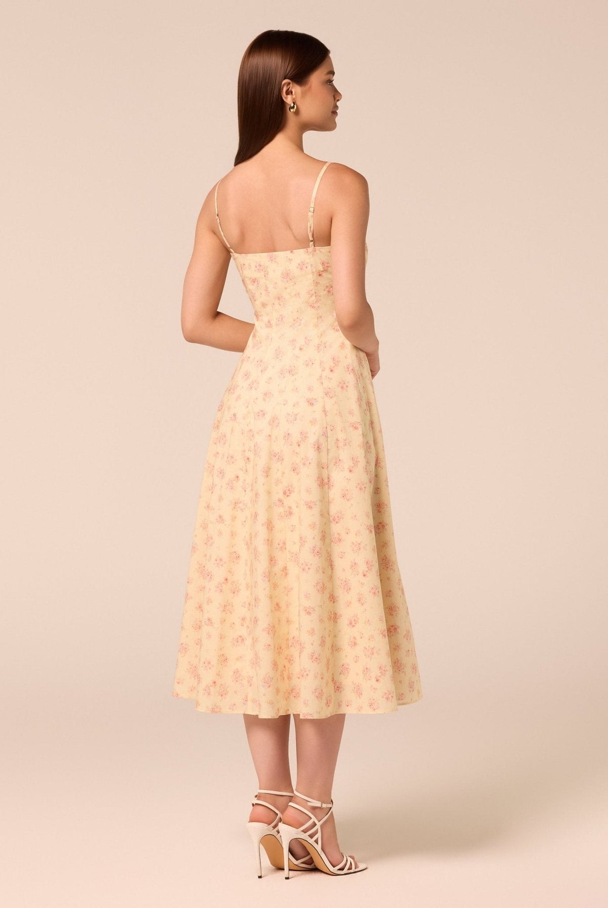 Spaghetti Strap A Line Midi Dress - shopaleena