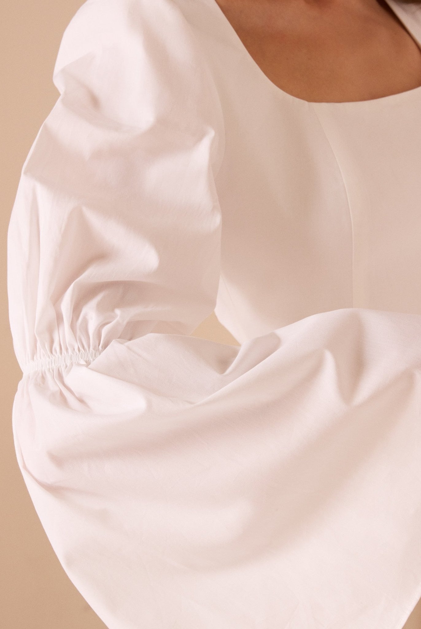 Square Neckline Gathered Ruffle Sleeve Top - shopaleena