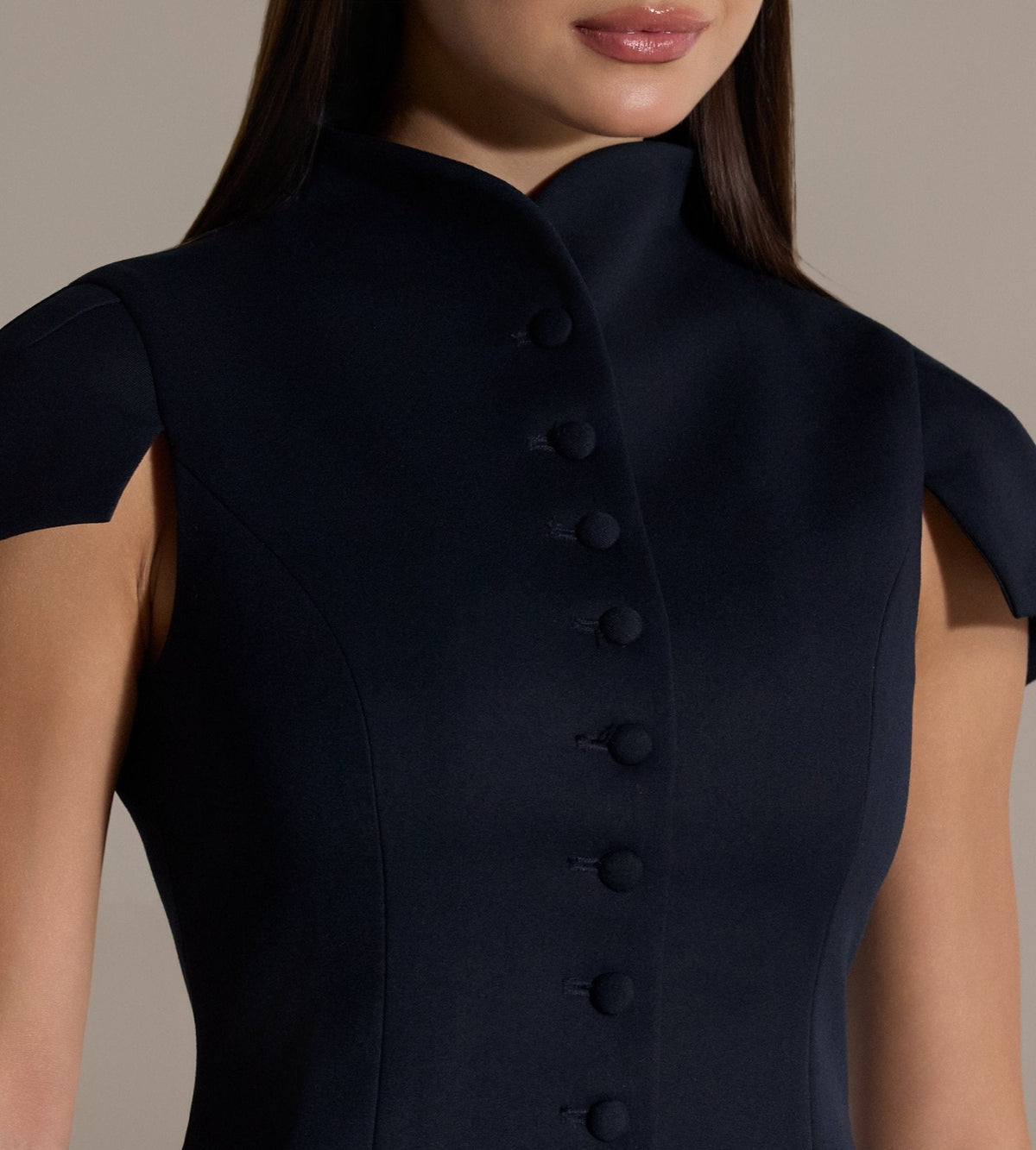 Stand Collar Peplum Blouse - shopaleena